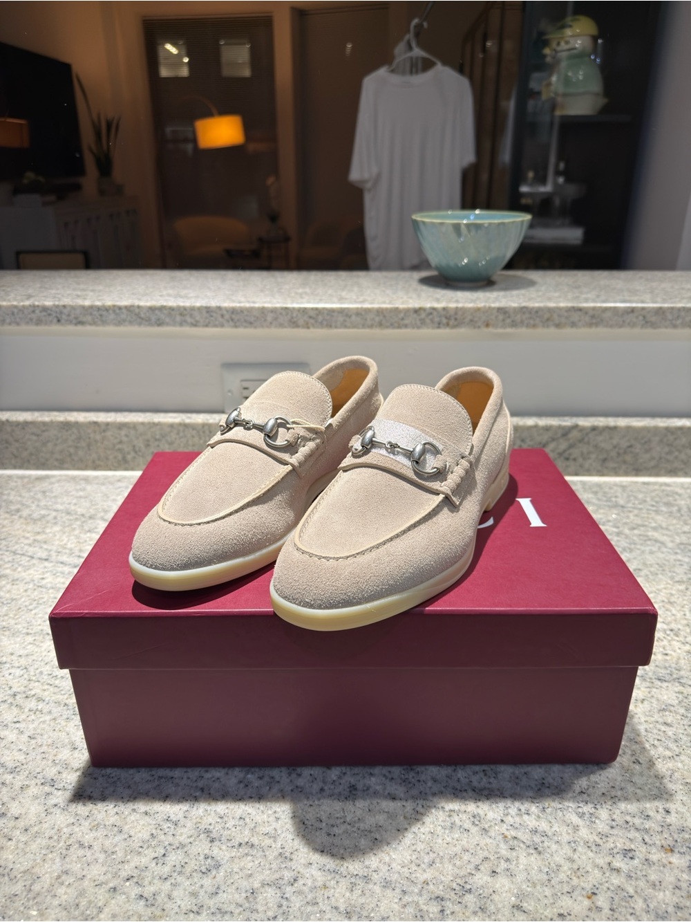 Gucci Men's Konrad Horsebit Loafer Oatmeal Suede Size 7.5 UK  8US New